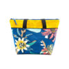 Sac repas isotherme jaune fleuri bleu
