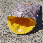 Etui lunettes tissu fleuri protection fait main